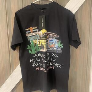 Homme + Femme Black “Truck Stop” Graphic Tee - XS